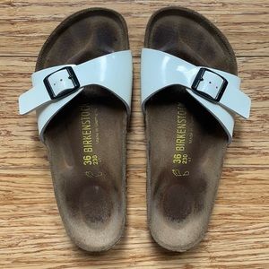 Birkenstock Madrid patent white sz 36 (fits sz 6)